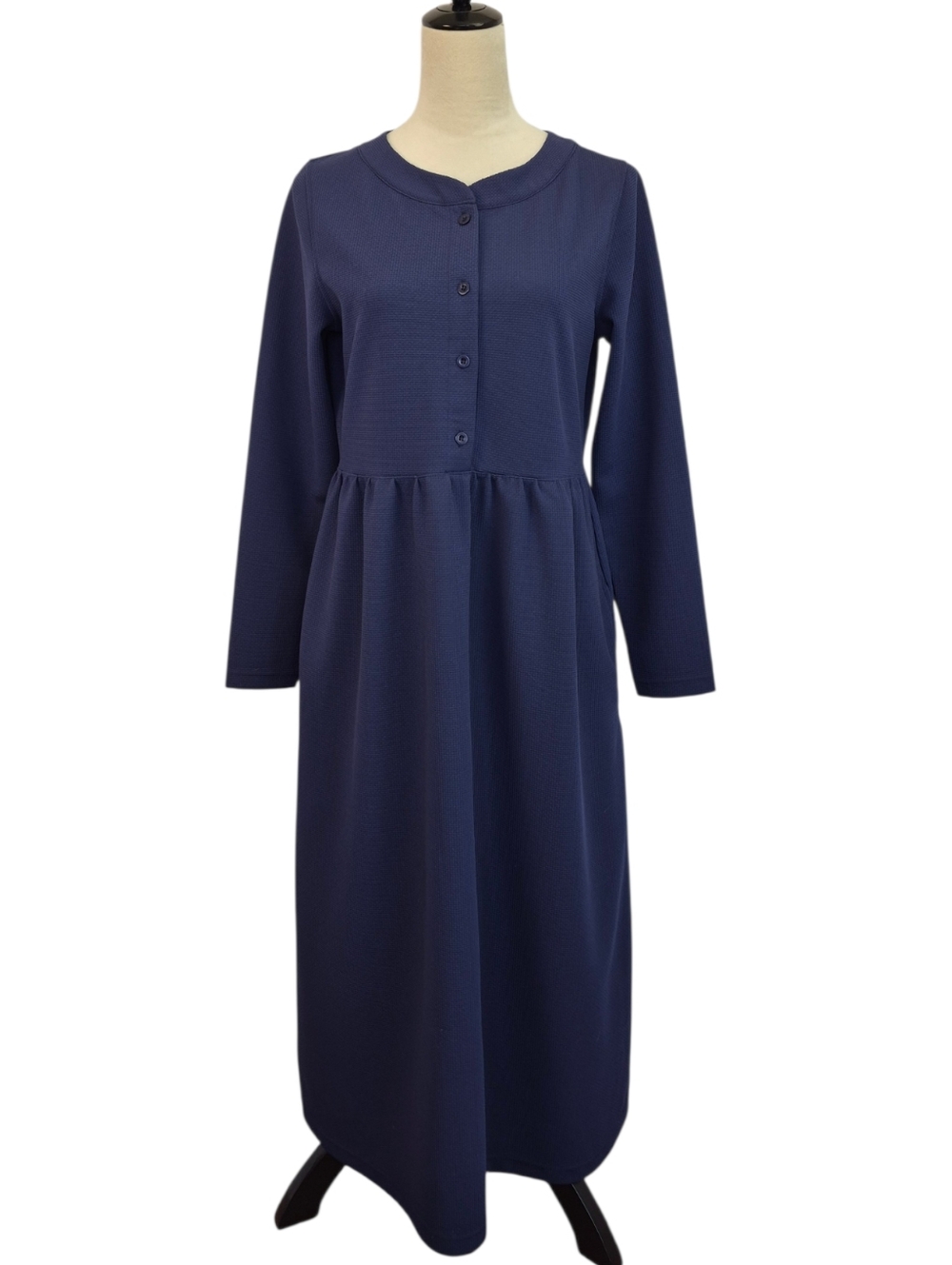 The Vermont Country Store Modest Thermal Knit Midi Dress S Prairie Minimalist